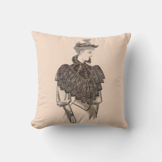 1897 Victorian woman print Cushion (Front)