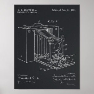 1898 Folding Camera Patent Art Drawing Print