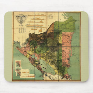 1898 Official Map of Nicaragua Mouse Pad