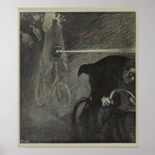 1898 Vintage Bicycle Ghost Rider Ad Art Poster