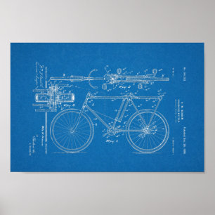 1898 Vintage Chainless Bicycle Patent Art Print