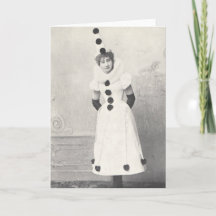 1898 Woman in Clown Costume, Antique Photograph