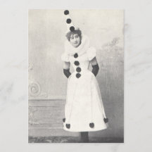 1898 Woman in Clown Costume, Antique Photograph