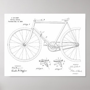 1899 Bicycle Brake Patent Art Drawing Print
