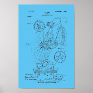1899 Vintage Bicycle Patent Print Customise