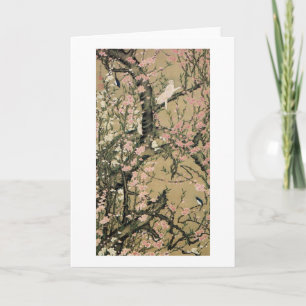 18.桃花小禽図, 若冲 Peach Blossoms & Small  Card