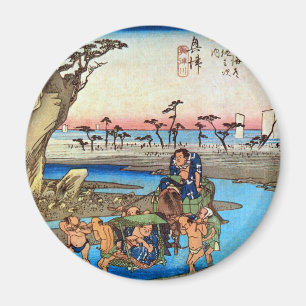 18. 興津宿, 広重 Okitsu-juku, Hiroshige, Ukiyo-e Magnet