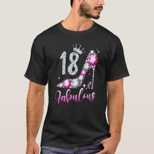 18 And Fabulous 18th Birthday High Heel Shoes Crow T-Shirt