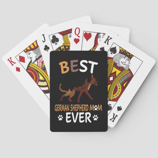 18 Best German Shepherd Mum Ever Playing Cards (Back)