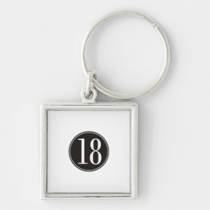 #18 Black Circle (front) Key Ring