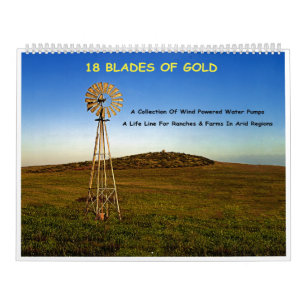18 Blades Of Gold - Collection Of Windmills Calendar