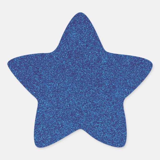 18 Blue Glitter Print Sparkles Star Star Sticker (Front)