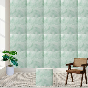 #18 Elegant Green Watercolor Texture Ceramic Tile