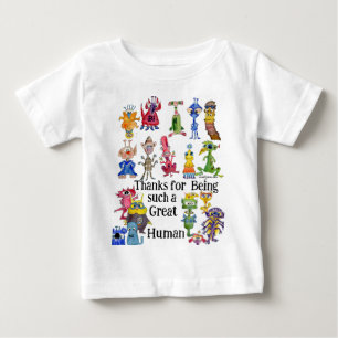 18 Funny Cartoon Aliens Express Thanks Baby T-Shirt