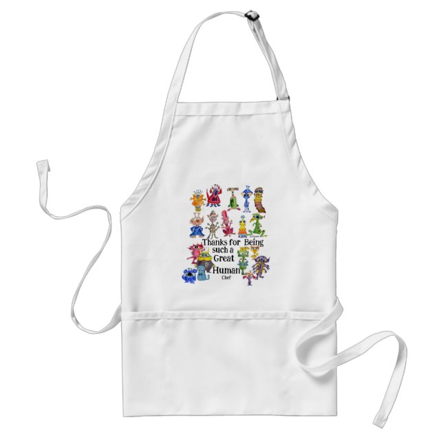 18 Funny Cartoon Aliens Express Thanks Standard Apron (Front)