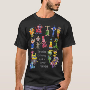 18 Funny Cartoon Aliens Express Thanks T-Shirt