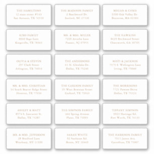 18 Gold Wedding Guest Recipient Name Address