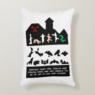18 Halloween Tangram Images Decorative Cushion