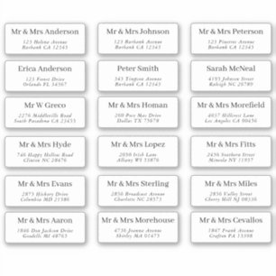 18 Individual Script Name Address Labels