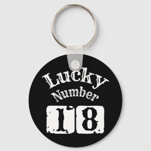 18 - Lucky Number 18 Luck Key Ring