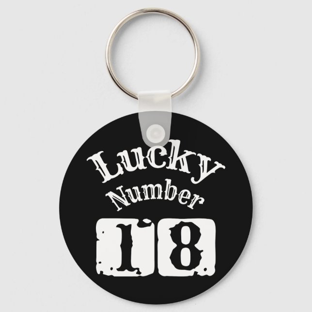 18 - Lucky Number 18 Luck Key Ring (Front)