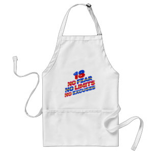 18 No Fear No Limits No Excuses Birthday Standard Apron