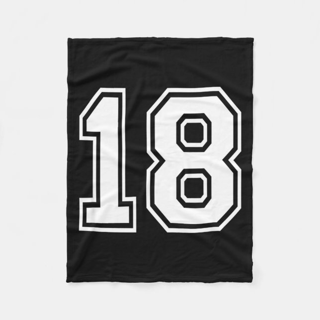 18 Number Eighteen Team Sports Graphic Matching Va Fleece Blanket (Front)