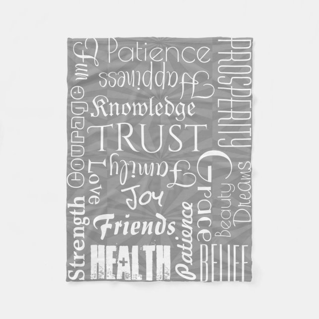 18 Personalised Names or Words Best Wishes fleece Blanket (Front)