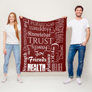18 Personalised Names or Words Best Wishes fleece Blanket