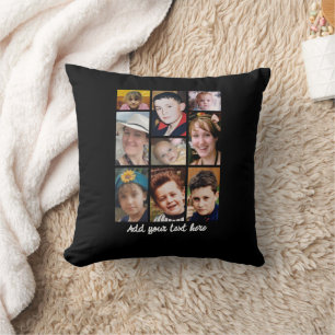18 photo collage add text black cushion