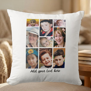 18 photo collage add text white cushion