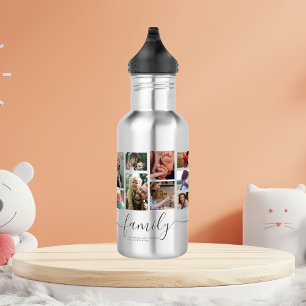18 Photo Collage Cute Family Love Memory 532 Ml Water Bottle