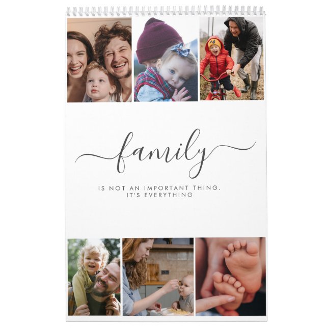 18 Photo Collage Cute Family Love Memory Calendar (Cover)