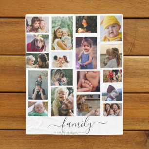 18 Photo Collage Cute Family Love Memory Fleece Blanket