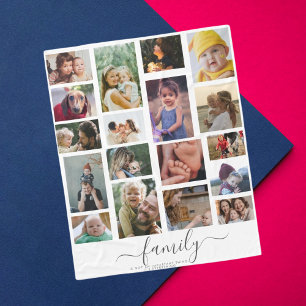 18 Photo Collage Cute Family Love Memory Fleece Blanket