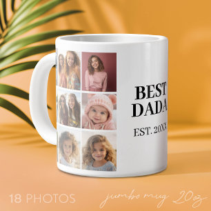 18 Photo Collage with Best Dada and Year Large Coffee Mug