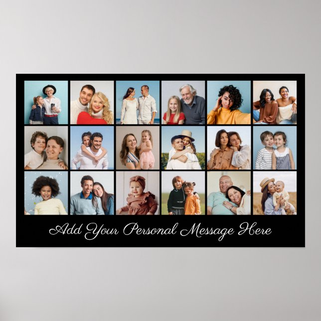 18 Photo Colour Add Your Greeting Editable Colour Poster (Front)