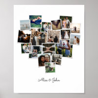 18 Photos Collage Heart Shape