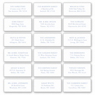 18 Something Blue Wedding Recipient Name Address