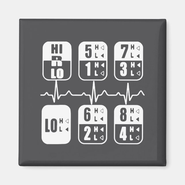 18 Speeds Shift Trucker Heartbeat Funny Truck  Magnet (Front)
