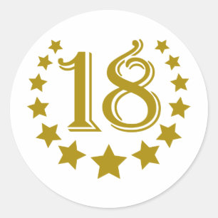 18-stars-Birthday.png Classic Round Sticker