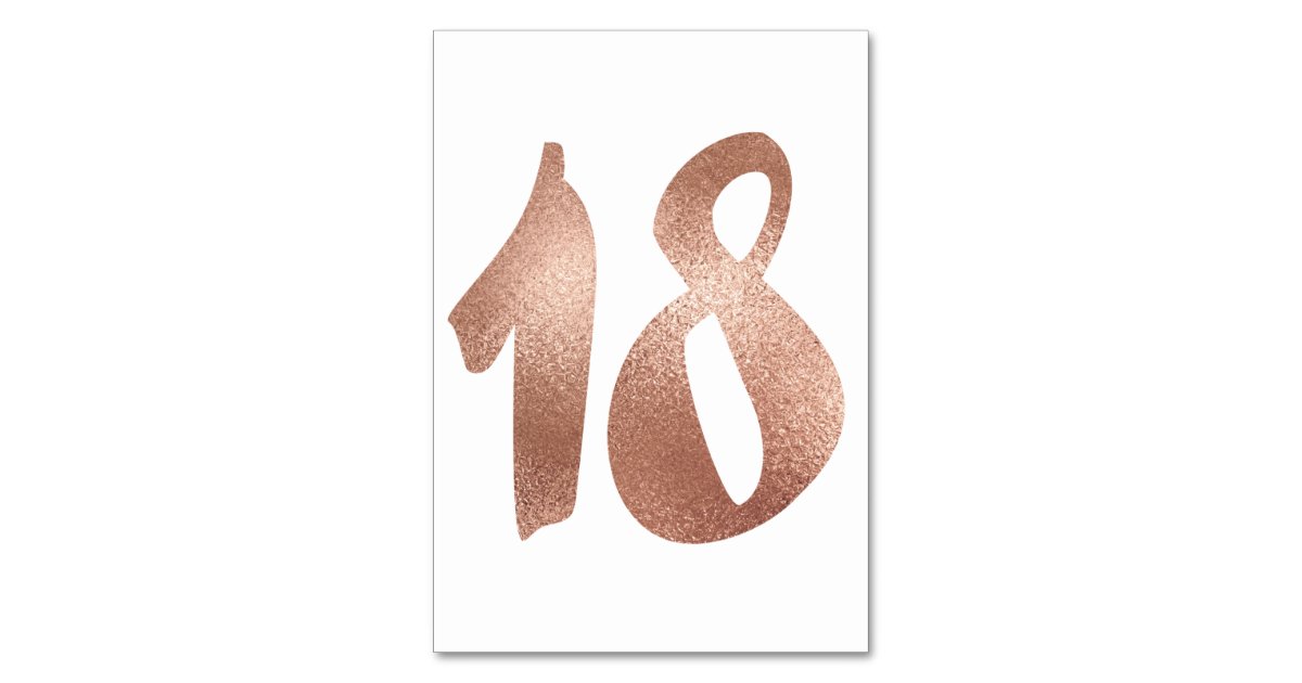 18 Table Number White Metallic Pink Rose Gold Table Number | Zazzle.com.au