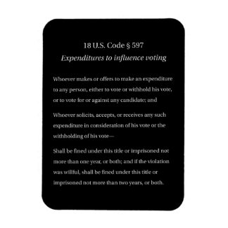 18 US Code 597 Expenditures to Influence Voting Magnet