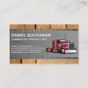 18 Wheeler   Truck Driver   Construction Business Card