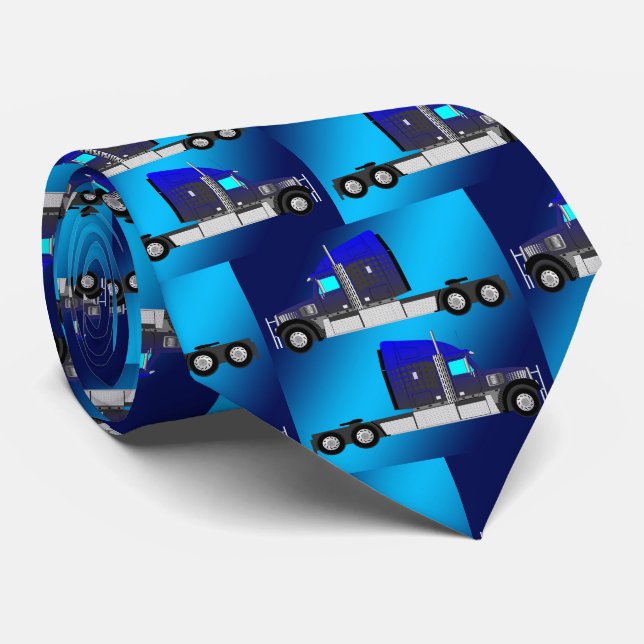 18 Wheeler Truck On Blue Tie (Rolled)