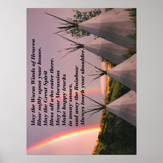 18"x24" Canvas Cherokee Blessing Prayer Print (Front)
