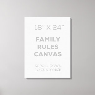 18" x 24" Family Rules Canvas Print