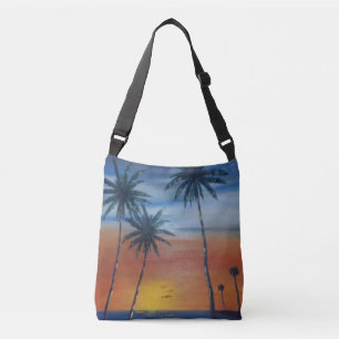 18 x 24 Sunset Palm Trees Crossbody Bag