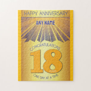 18 Year AA 12 Step Anniversary Personalised Jigsaw Puzzle