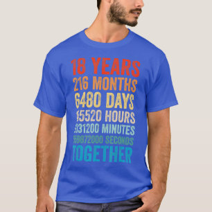 18 Year Anniversary Him Her Couple 18th Wedding  T-Shirt
